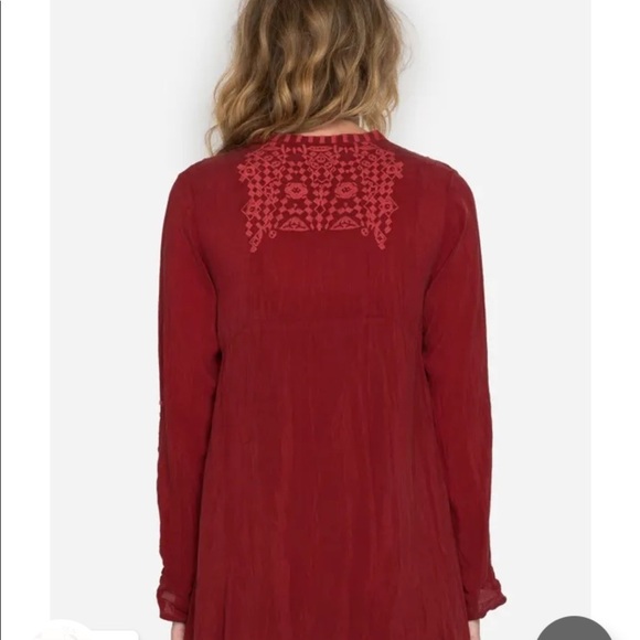 JOHNNY WAS Size XXL embroidered front button Rona tunic with sleeve roll tabs - Picture 3 of 12